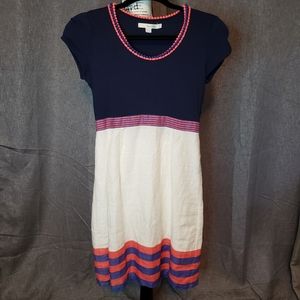 Boden Stripped 100% Linen Sheath Dress